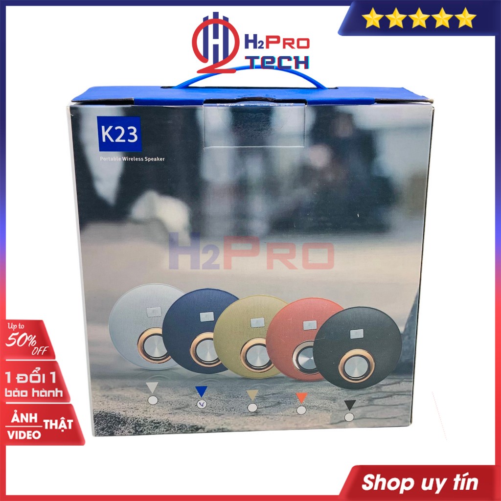 Loa bluetooth mini, loa nghe nhạc giá rẻ K23 10W nghe nhạc hay, Bluetooth, USB, thẻ nhớ (màu ngẫu nhiên)-H2pro tech
