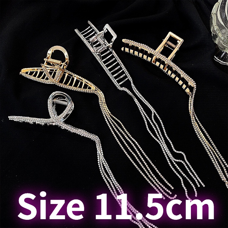 Kẹp Tóc Tua Rua Dài Đính Đá Lấp Lánh Sang Trọng Cho Nữ