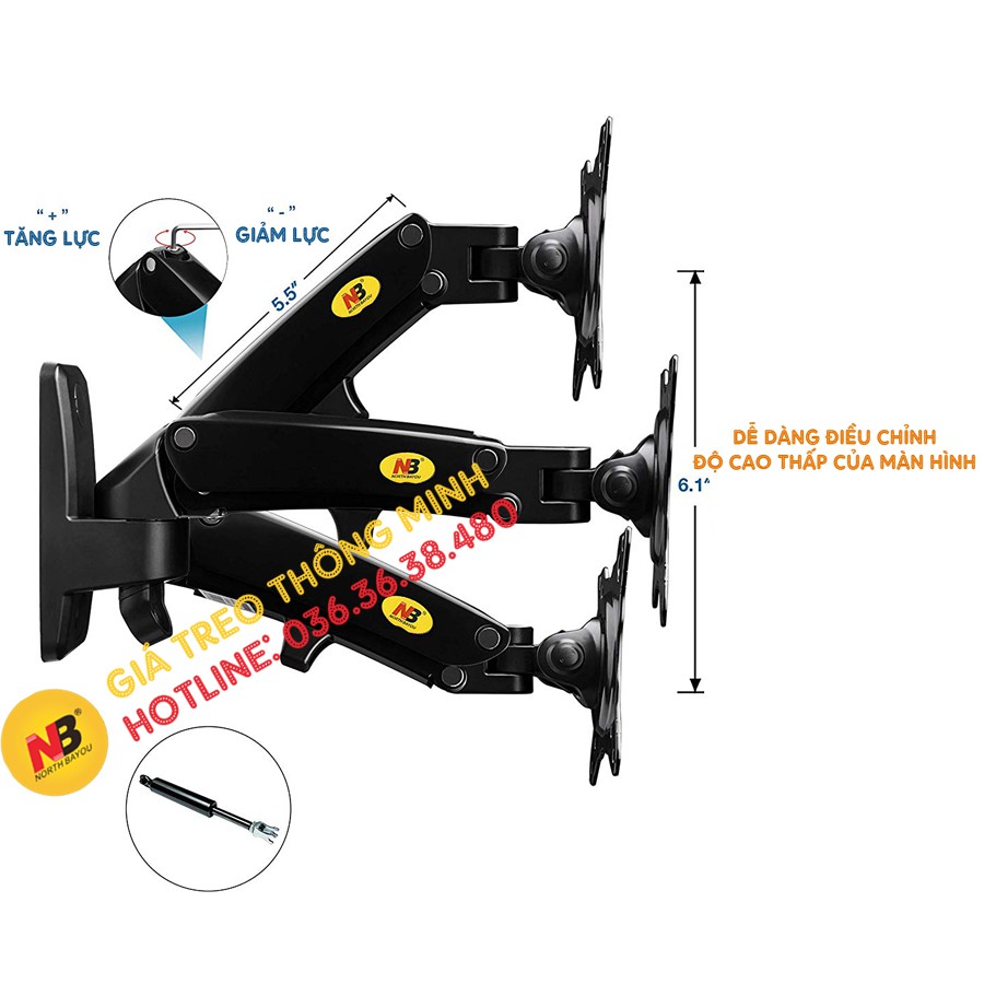 Giá treo màn hình máy tính NB F120 17 - 27 inch