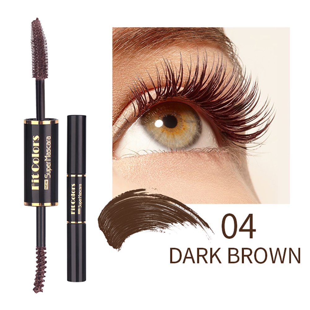 Hai Đầu Màu Mascara Dày Mi Uốn Chống Thấm Nước Bền Không Bị Lem Trắng Mascara Chân Mày Uni