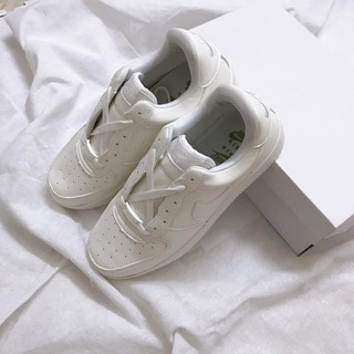 Giày AF1 Trắng Da Hai Lớp, Đế Đúc (36-43)