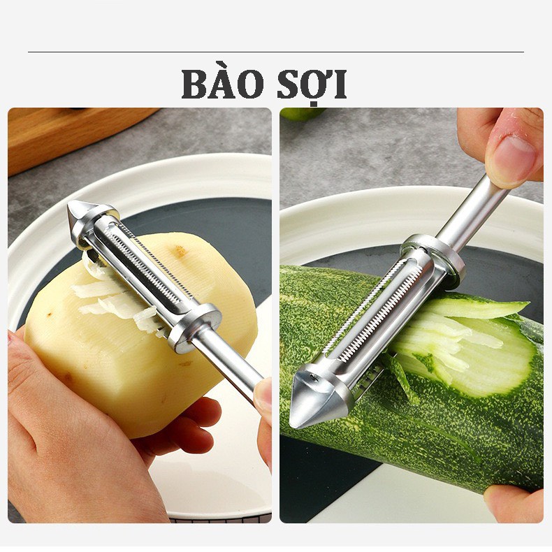 Nạo Mướp Đa Năng Thép Không Gỉ SUS304 3in1 Siêu Bền Đẹp