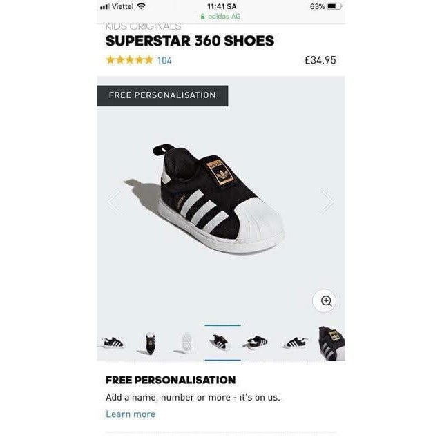Giày lười Adidas cho bé xuất xịn sz 22 - 35 - HÀNG SẴN thumbnail