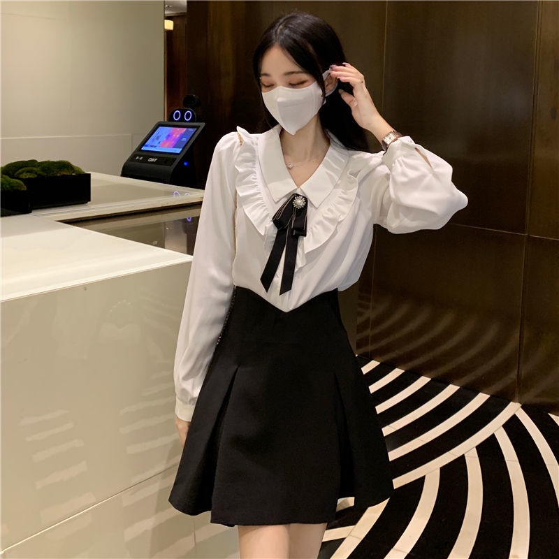 [Mã TOPS06 giảm đến 10k đơn 99k] Áo Sơ Mi Tay Dài Kiểu Pháp Thời Trang Mùa Thu Thanh Lịch | BigBuy360 - bigbuy360.vn