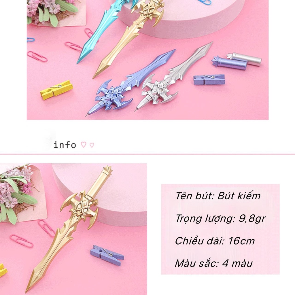 [Có sẵn] Set bút hình kiếm độc đáo cá tính, phù hợp với học sinh, sinh viên và nhân viên văn phòng