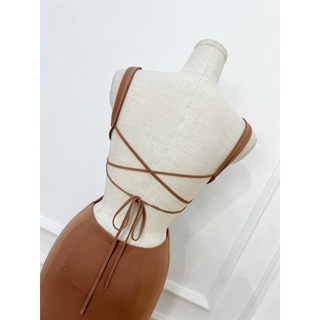 Đầm body thun cột nơ đan dây co giãn