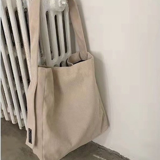 Túi tote nhung tăm basic dễ phối đồ xinh xắn phong cách hàn quốc cho học sinh sinh viên