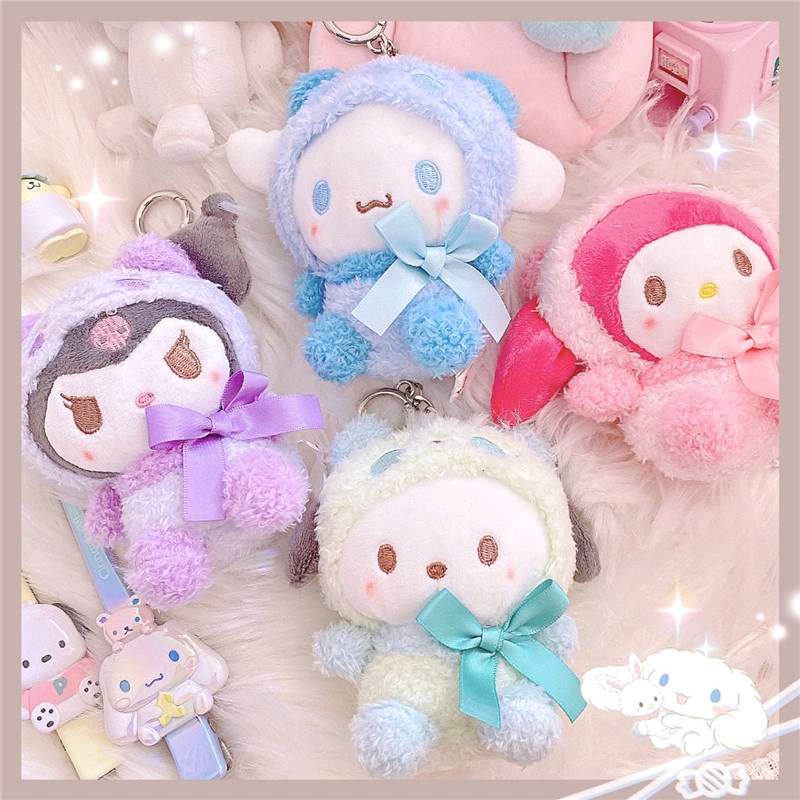 SANRIO Móc Khóa Búp Bê Nhồi Bông Mềm Mại Hình Kuromi Đáng Yêu