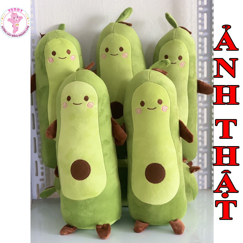 Gấu Bông Hình Trái Bơ Dài Size 50Cm Siêu Ngộ Nghĩnh Đươc Làm Bằng Vải Nhung Co Dãn 4 Chiều Nhồi Bông Gòn Trắng