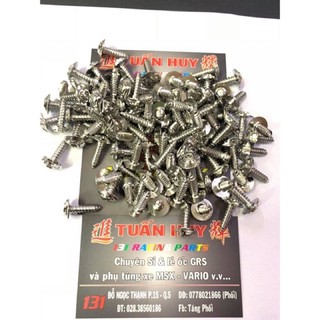 Ốc 5li xoắn Salaya Inox 304 gắn áo Yamaha Ex , Sirus