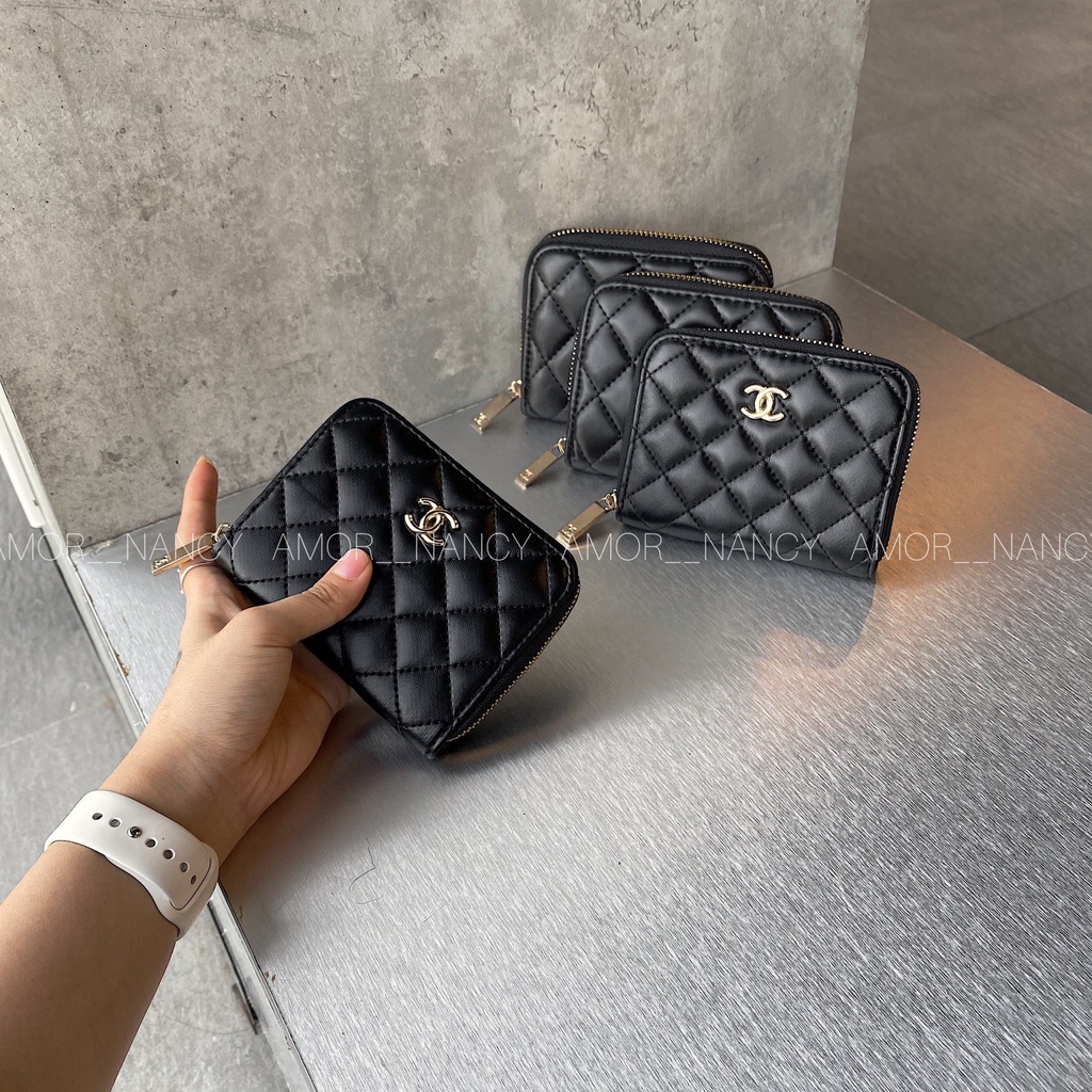 Ví nữ nhỏ gọn dây kéo 12.5 x 9.5cm, Ví cầm tay nữ AMOR NANCY, Bóp tiền đựng thẻ 9 ngăn [12c]