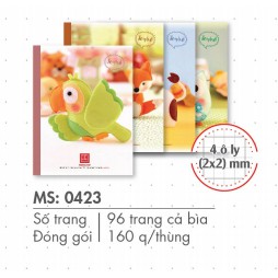 Tập Học Sinh  (4 ly ngang, 4 ô) - Hồng Hà 96 200 Trang - Mẫu Ngẫu Nhiên