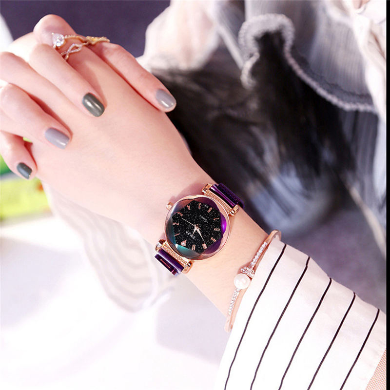 ZOLFA Elegant Lady Magnet Buckle Watches Luxury Rhinestone Starry Sky women Quartz Wristwatch Analog Clock Ladies Exquisite Wrist Accessories Đồng hồ nữ