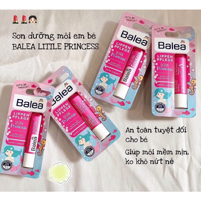 [NỘI ĐỊA ĐỨC] Son dưỡng môi trẻ em Balea Prinzessin dưỡng ẩm hiệu quả, 4,8g