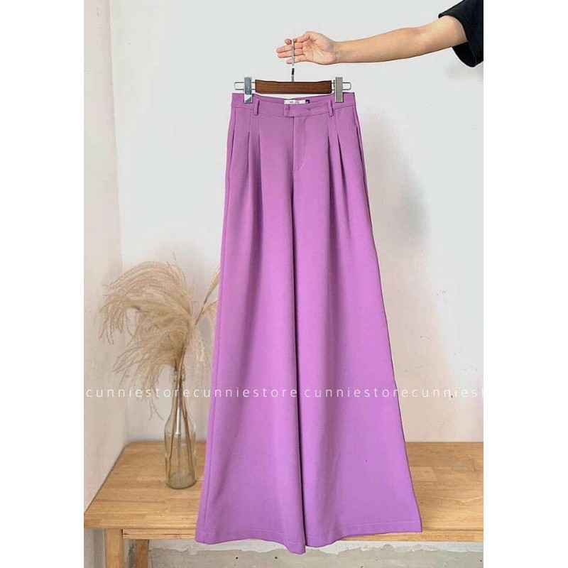 Quần ống rộng cạp cao dài 100cm phong cách Hàn Quốc nhiều màu mã C35_Kim Anh Shop