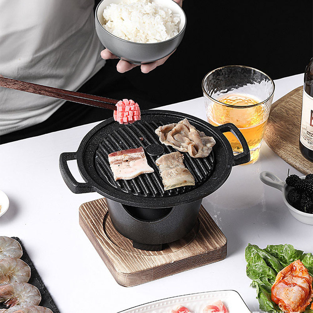 Lò Nướng Bbq Mini Bằng Hợp Kim Nhôm Phong Cách Nhật Bản Nhiều Màu