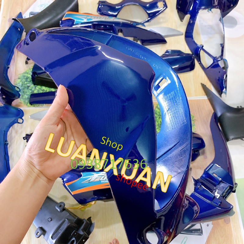 Fuil Dàn áo xe FUTURE 1 màu Xanh TÍM -Bộ yếm lắp KHÍT xe future đời 2001-2003,nhựa trắng nguyên sinh ABS LOẠI ĐẸP