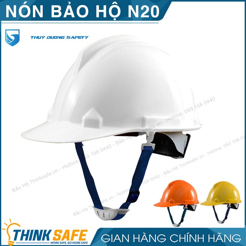 Nón bảo hộ lao động Thùy Dương N20 - Mũ bảo hộ chống va đập trọng lượng nhẹ - Bảo hộ Thinksafe