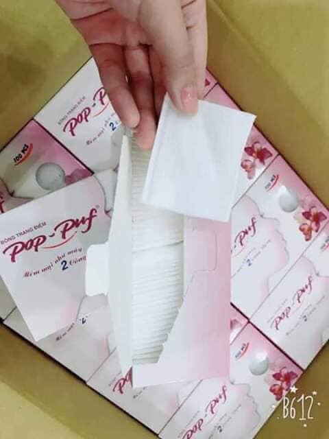 Bông Trang Điểm POP- PUF ( Hộp 100 miếng)