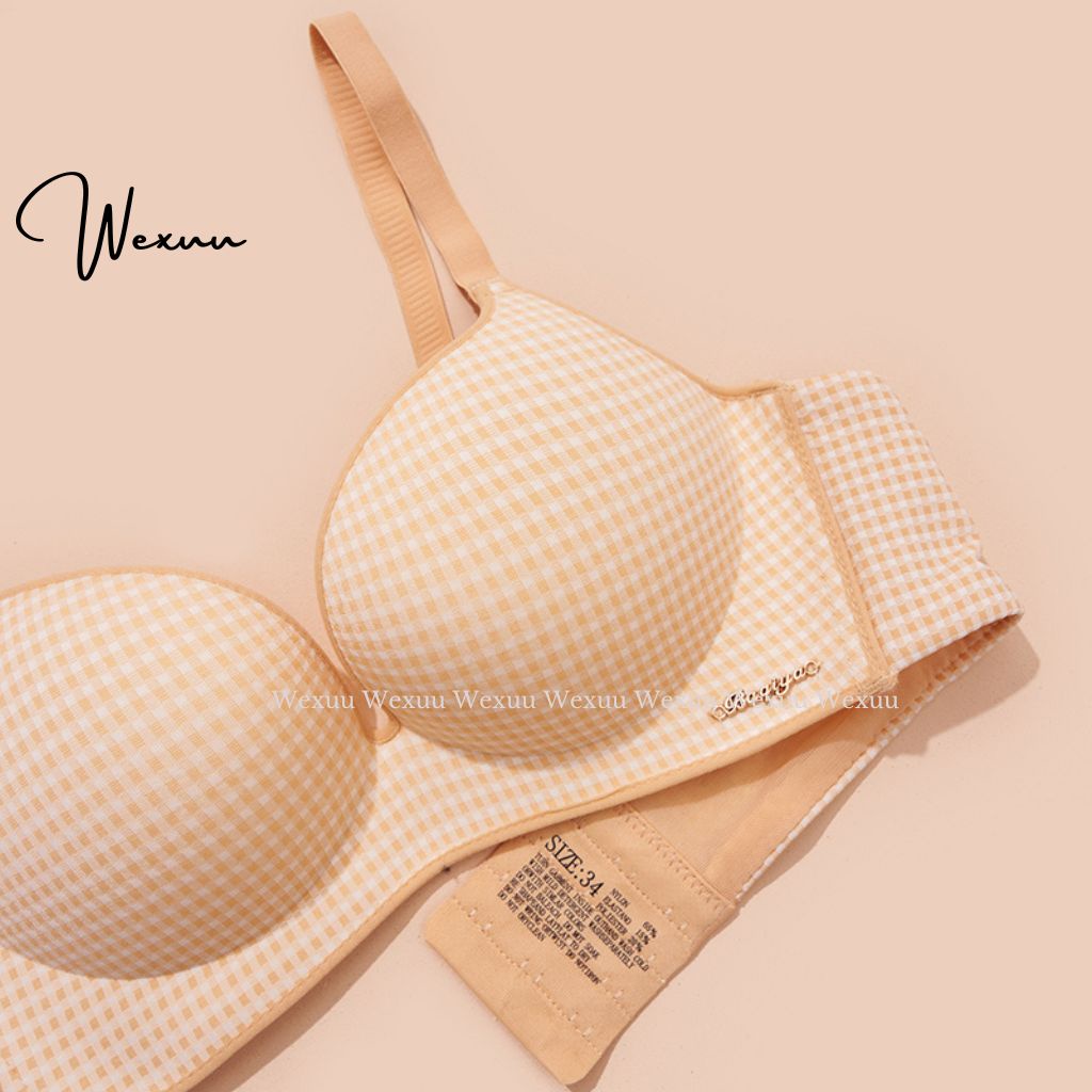 Áo ngực nữ kẻ caro Wexuu Design đệm mỏng vừa không gọng nâng ngực gợi cảm có lỗ thoáng khí - AV12