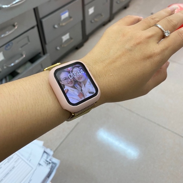 Ốp Silicon kèm kính cường lực cho Apple Watch đồng Hồ Thông Minh Series 1/ 2/ 3/ 4/ 5/ 6/ SE Size 38mm/40mm/42mm/44mm