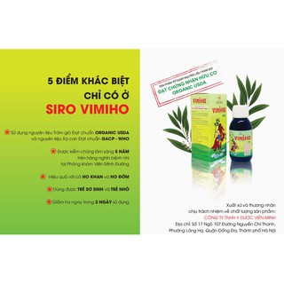 Siro ho thảo dược Vimiho (Viên Minh Đường) 100ml