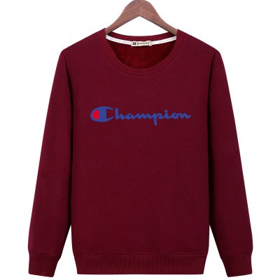 Áo Sweater Dài Tay In Chữ Champion Thời Trang Mùa Đông Cho Các Cặp Đôi