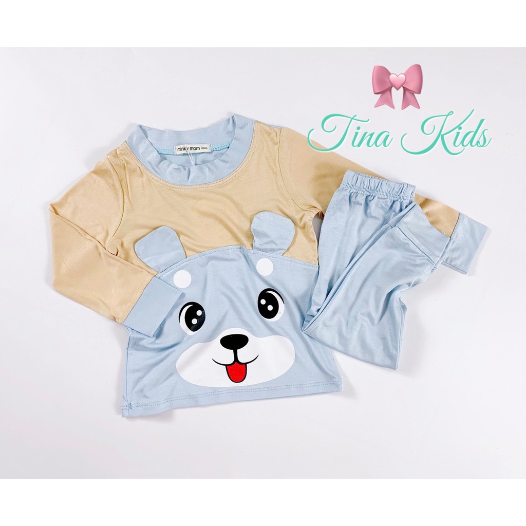 (Mẫu mới)Bộ  Dài Tay Thun Lạnh- Bộ Thun lạnh Minky Mom Hình Thú Bé TRai Bé Gái Mặc Nhà Đi Chơi