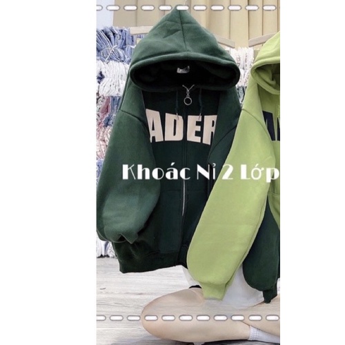 Áo Nỉ Khoá Hoodie Mũ 2 Lớp Form Rộng Nam Nữ ADER