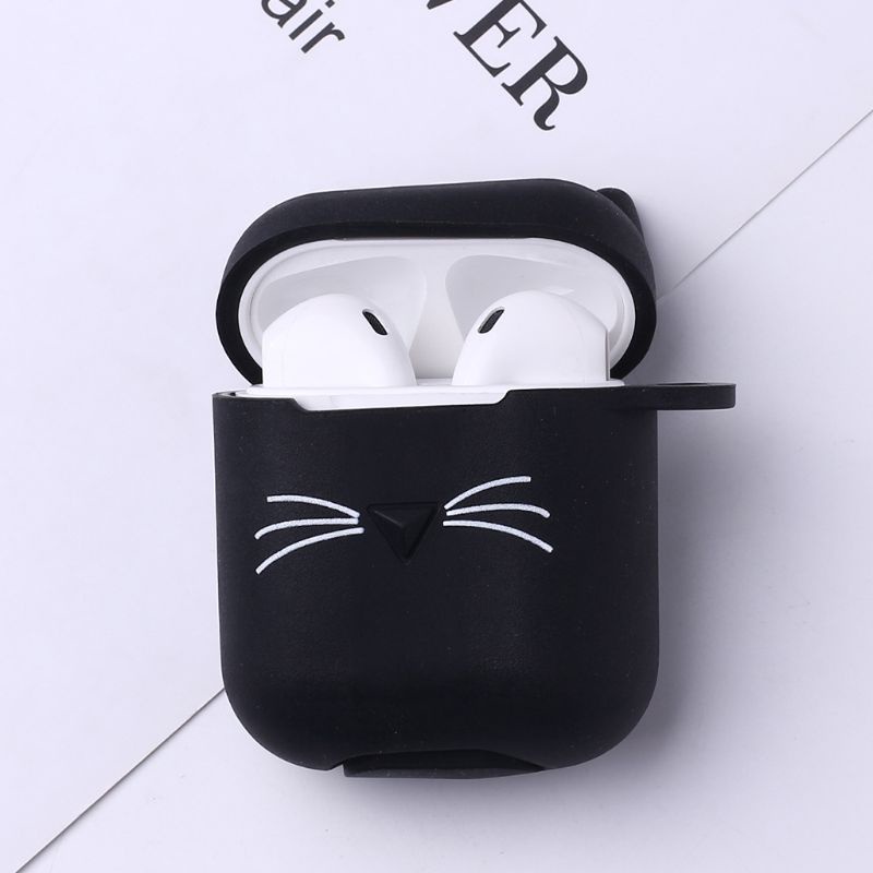 Vỏ Bảo Vệ Hộp Sạc Tai Nghe Không Dây Chống Bụi Chống Rơi Kèm Móc Cho Airpods