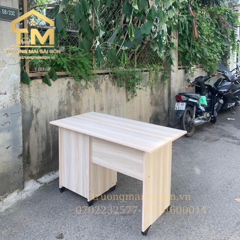 Bàn làm việc gỗ có hộc tủ thông minh giá rẻ chất gỗ Mdf chống thấm ẩm ướt phủ Melamine chống trầy hiện đại Trường Mai