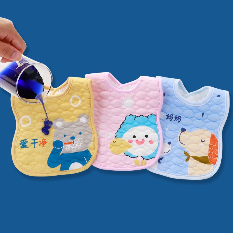 Yếm Ăn Cotton Có Thể Xoay 360 Độ Chống Thấm Nước Bọt Tiện Dụng Cho Bé