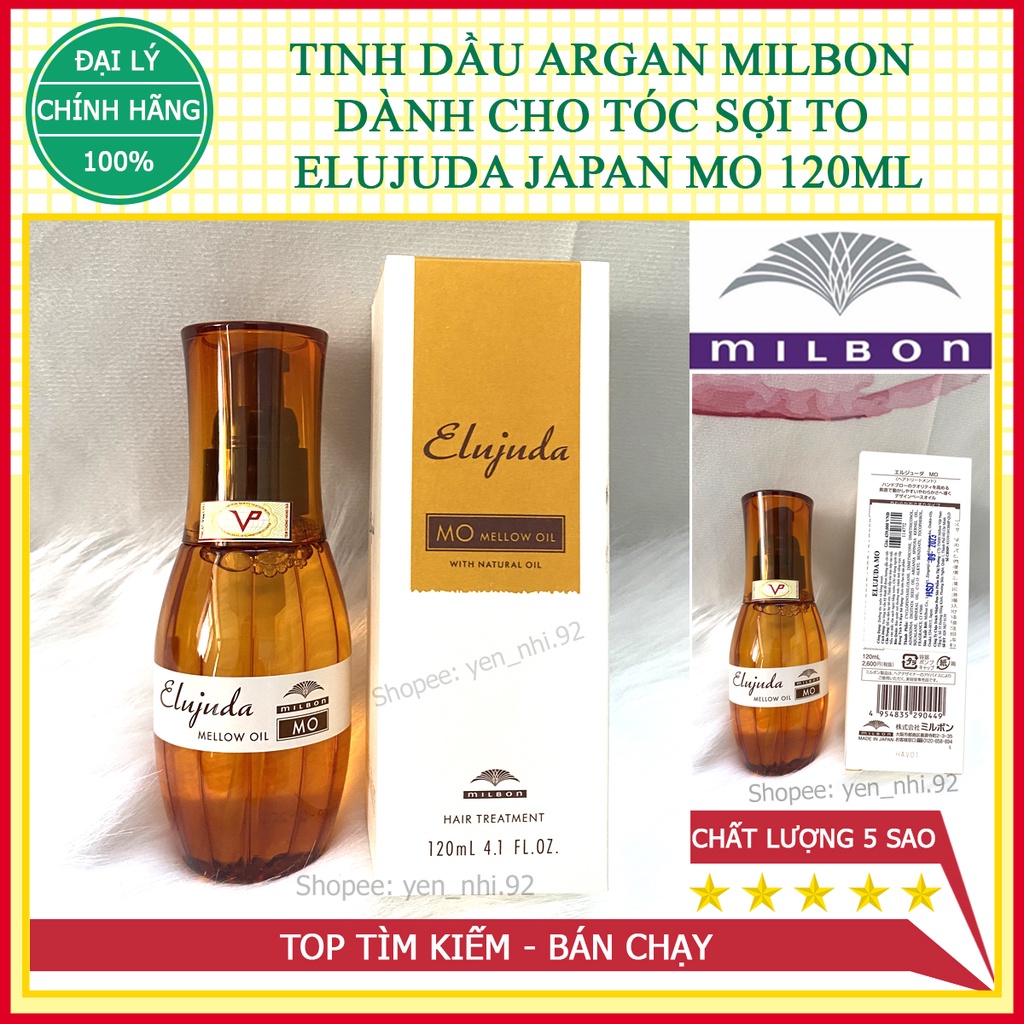 (Chính Hãng) Tinh Dầu Argan Milbon Dành Cho Tóc Sợi To Elujuda Japan MO 120mML