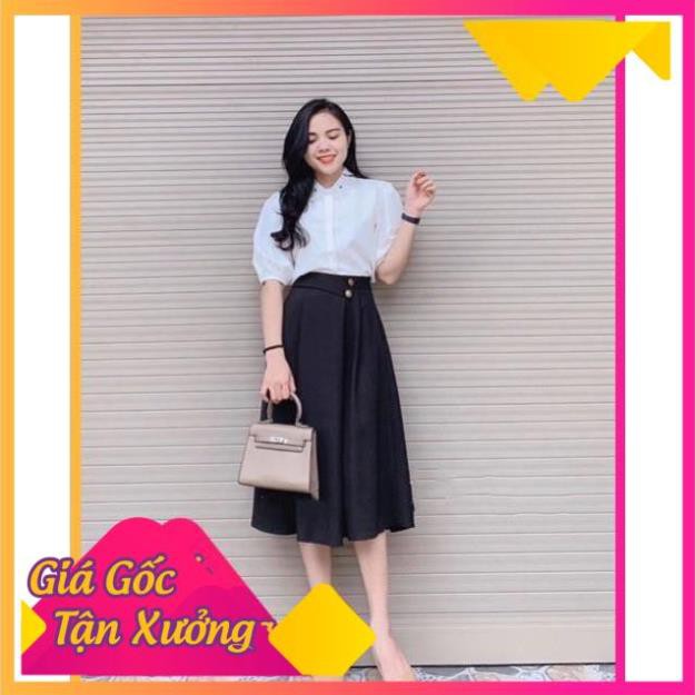 CHÂN VÁY XOÈ 2 CÚC MIDI CHẤT TUYẾT MƯA ĐỨNG FROM KHÔNG XÙ LÔNG THỜI TRANG BANAMO FASHION CHÂN VÁY XÒE 2 CÚC MIDI 534 | BigBuy360 - bigbuy360.vn