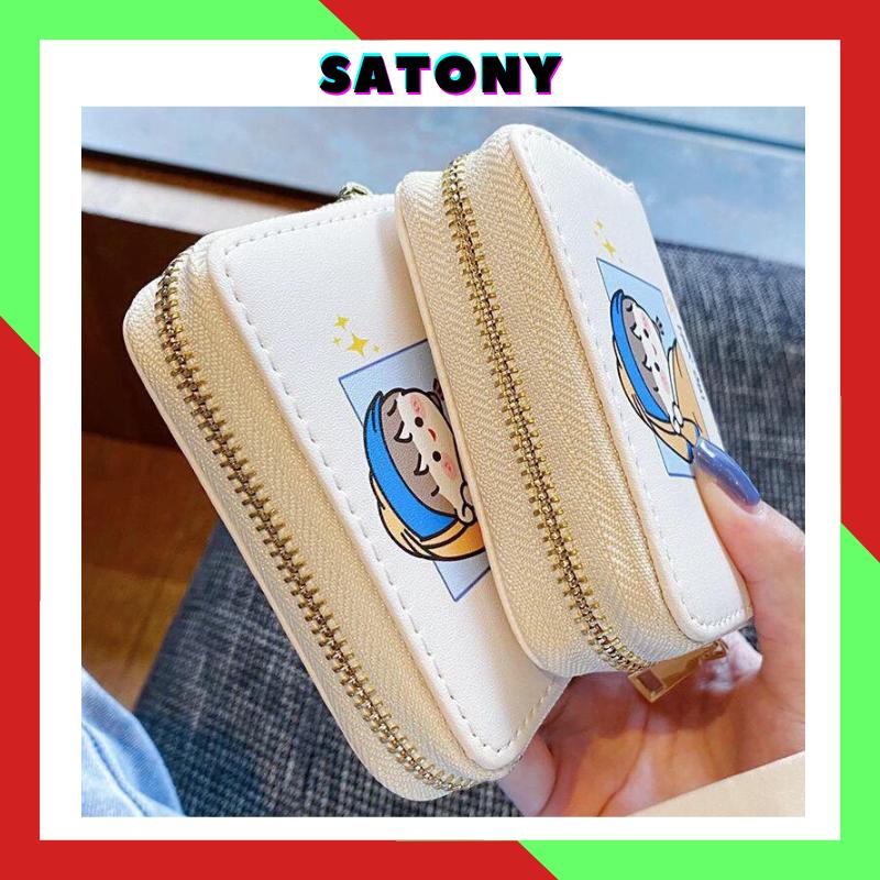 Ví nữ mini Hàn Quốc cầm tay đựng thẻ ngắn cute dễ thương đẹp bỏ túi nhiều ngăn nhỏ gọn thời trang giá rẻ SATONY VN34