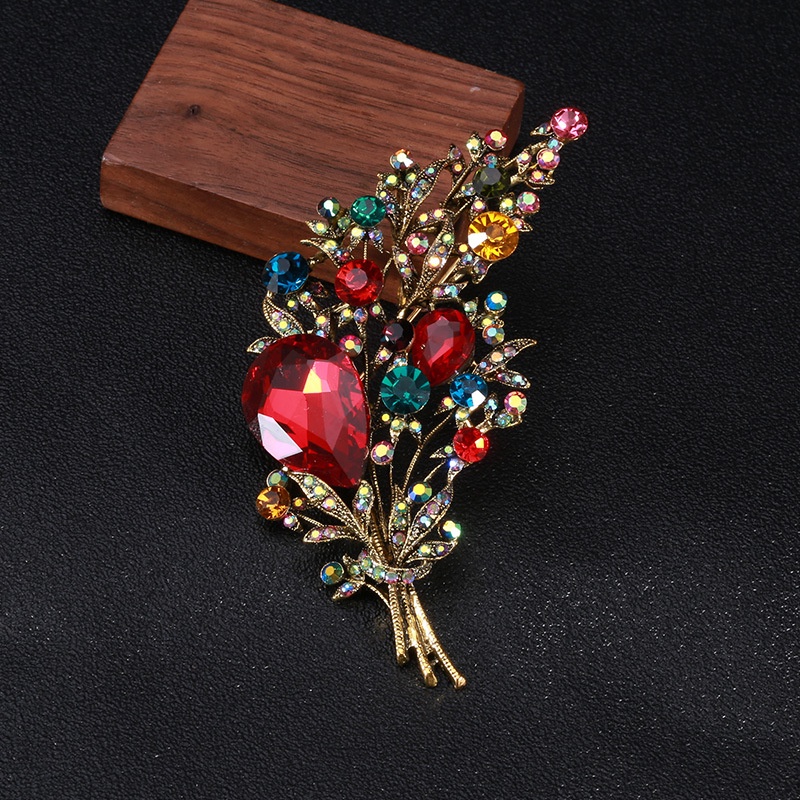 Ghim Cài Áo Hình Hoa Lớn Đính Đá Pha Lê Thời Trang