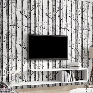 DECAL 1m Giấy dán tường khổ rộng 45cm ( có sẵn keo ) - VƯỜN CÂY KHÔ ĐEN ELL241