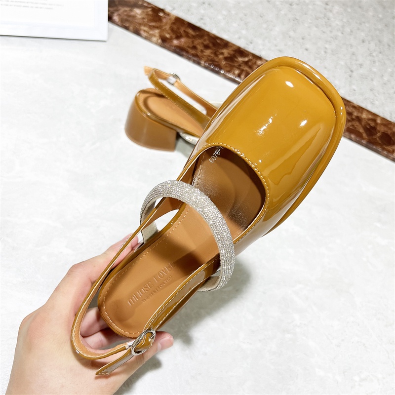 Giày nữ đế dày gót vuông mũi vuông thời trang Mary Jan kiểu dáng nước ngoài phong cách trẻ năng động chắc chắn êm chânJ1