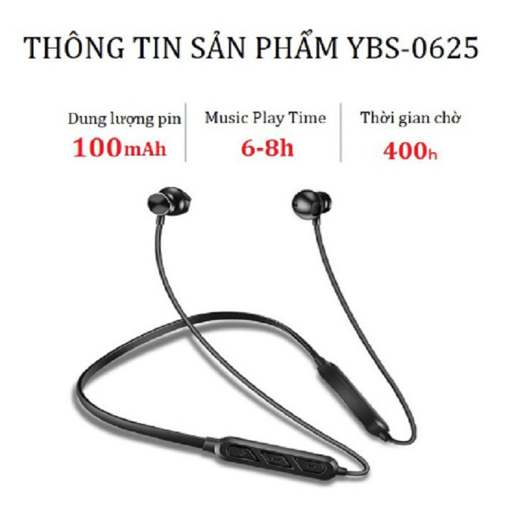 Tai Nghe Bluetooth Không Dây YBS-0625 Nhét Tai Hỗ Trợ Đàm Thoại 6h,Chống Ồn Cao Cấp