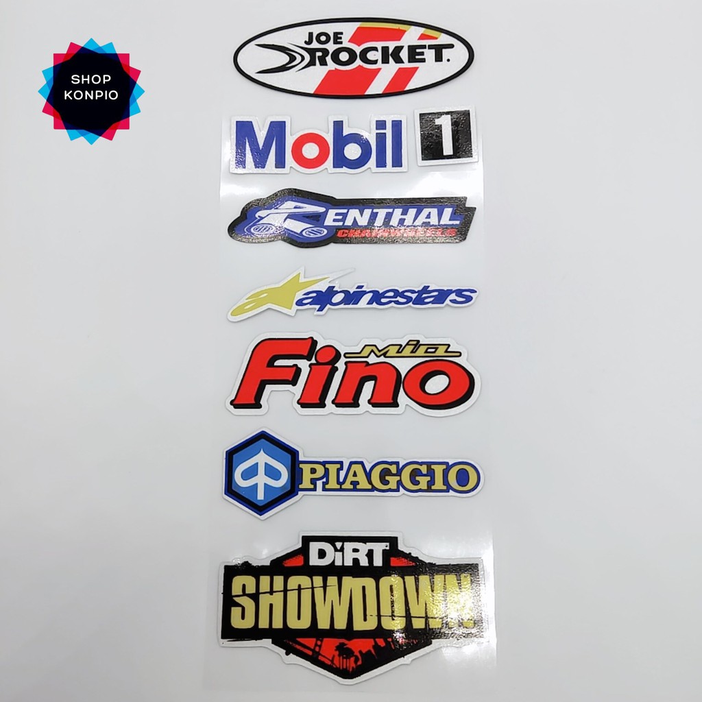 Bộ Tem Sticker Phản Quang Mobil1 Fino Cao Cấp Dán Xe Máy, Ô Tô, Mũ Bảo Hiểm, Chống Thấm Nước, Chống Bay Màu
