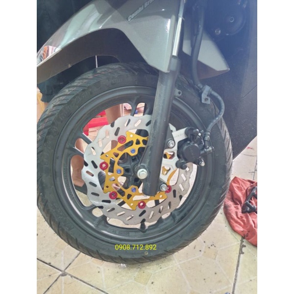Đĩa thắng lòng nhôm 260mm 4 lỗ và 5 lỗ gắn vario _click_ yamaha và honda