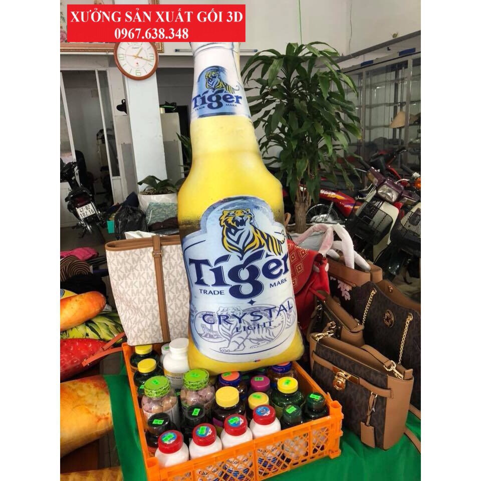 Gối ôm 3D chai bia _gấu Bông _MOMOMART _SIHOO.VN