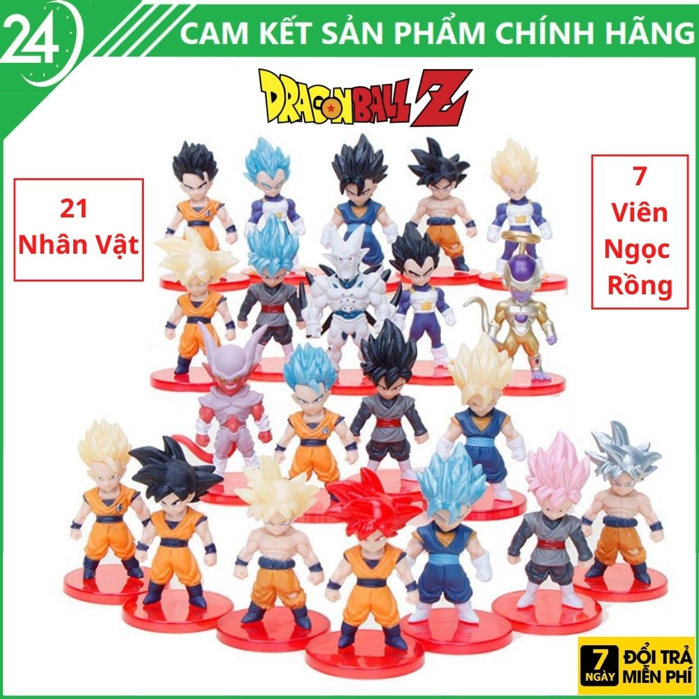 Bộ mô hình 7 viên ngọc rồng trọn bộ ( 21 Nhân Vật)