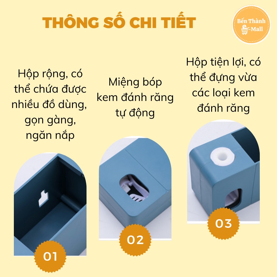 HỘP ĐỰNG KEM ĐÁNH RĂNG, BỘ NHẢ KEM ĐÁNH RĂNG TỰ ĐỘNG, KỆ ĐỂ ĐỒ PHÒNG TẮM TIỆN LỢI