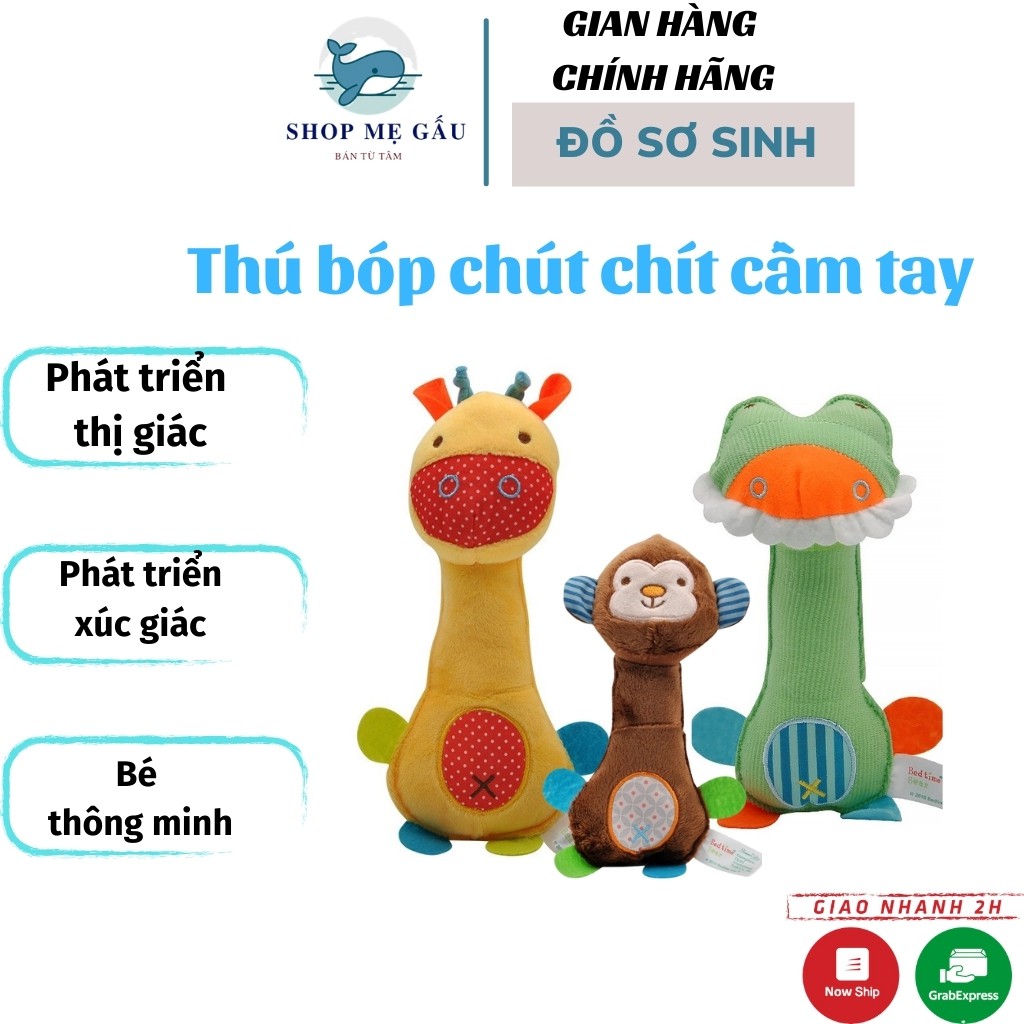 Thú bông chút chít cho bé tập cầm nắm phát triển xúc giác, thị giác