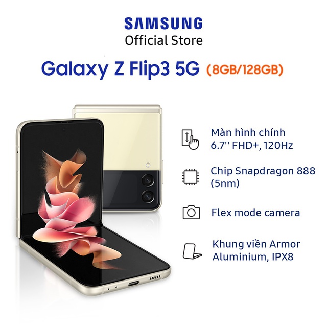 [Mã ELSSHOT giảm 5% đơn 3TR] Điện Thoại Samsung Galaxy Z Flip3 5G 128GB