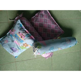 Bộ gối nệm cotton cho bé (1 nệm, 1 gối nằm, 1 gối ôm)
