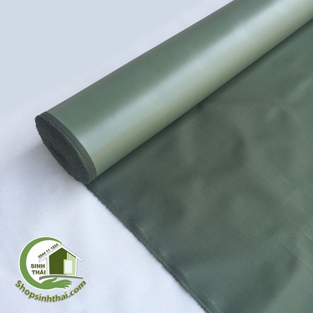 Vải bố PVC màu xanh rêu - vải may balo túi xách [ 1m x khổ 1,55m ]