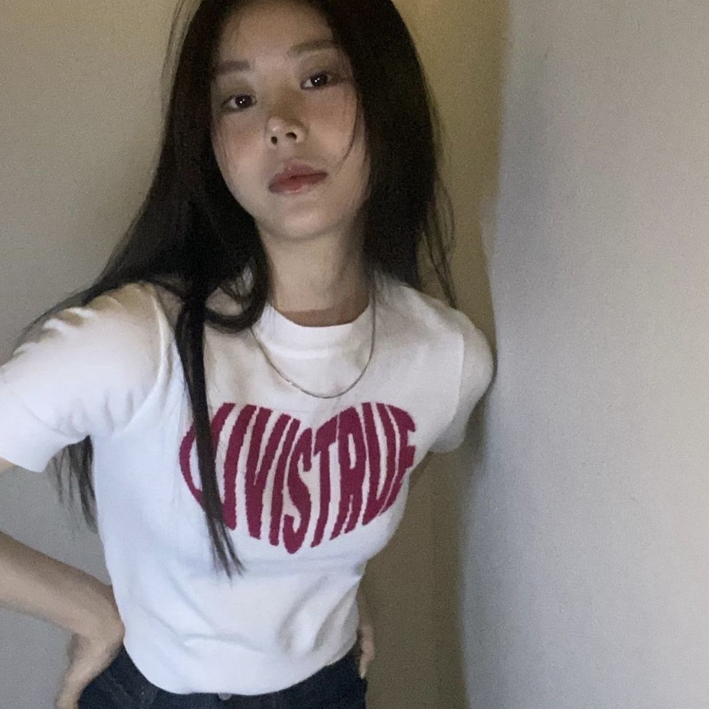¤❏Áo Thun 100% Cotton Nguyên Chất Tay Ngắn In Họa Tiết Trái Tim Đơn Giản Phong Cách Hàn Quốc