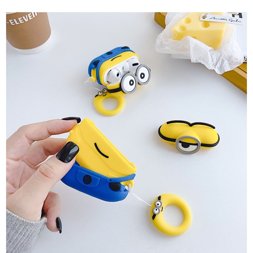 Vỏ Bảo Vệ Hộp Sạc Tai Nghe Bluetooth AirPods Pro / Pro2 AirPods 1 / 2 Bằng Silicon Mềm Chống Rơi Hình Mắt To Màu Vàng Lilyrose Store / AirPods 3